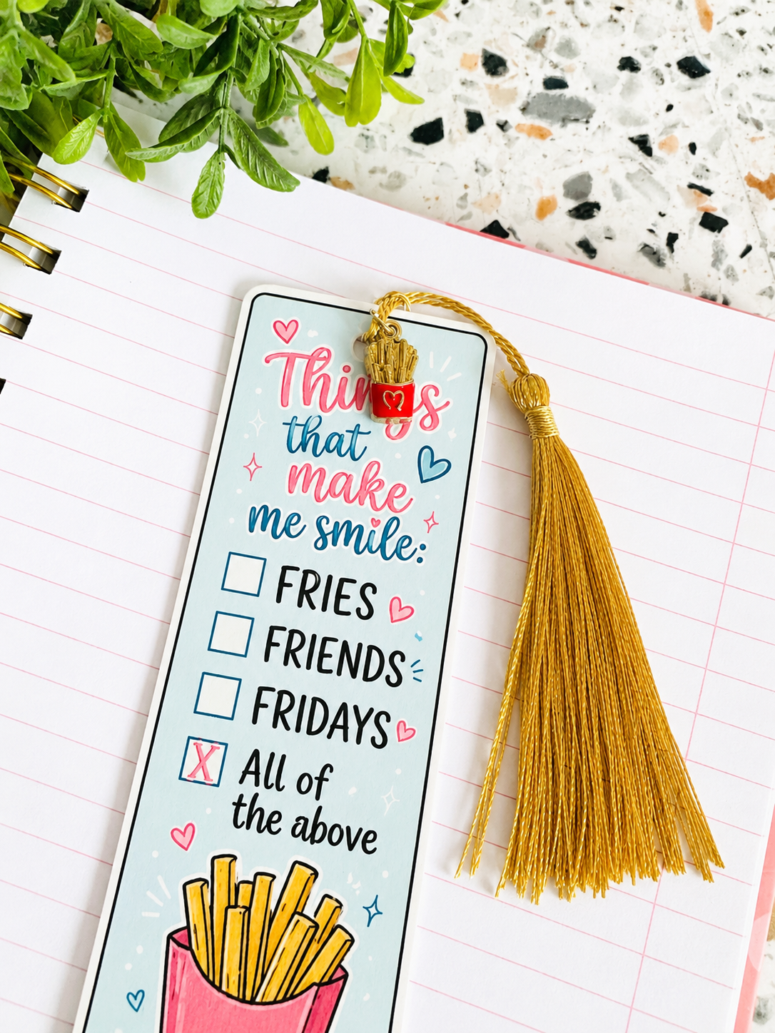 Fries, Friends & Fridays Bookmark