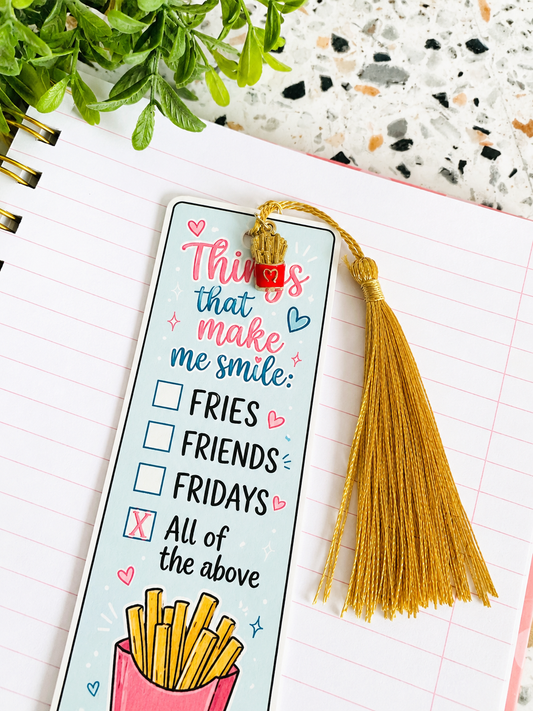 Fries, Friends & Fridays Bookmark