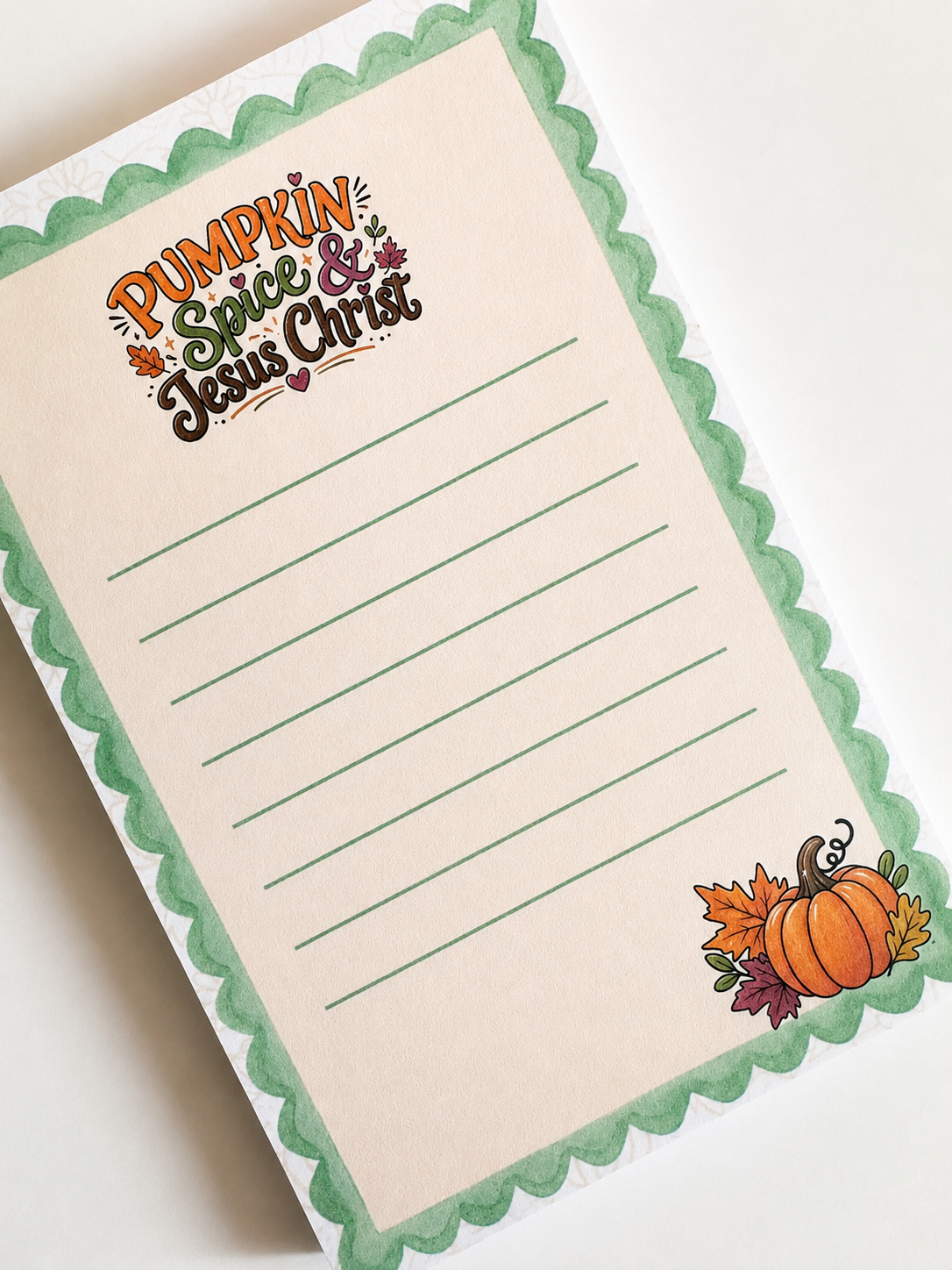 Pumpkin Spice & Jesus Christ Notepad