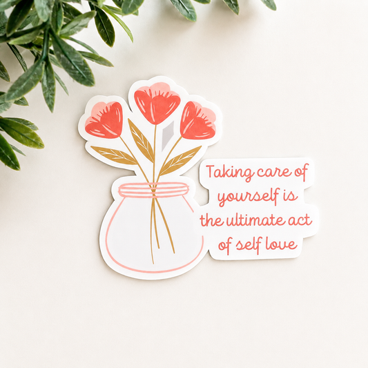 Self Love Floral Sticker