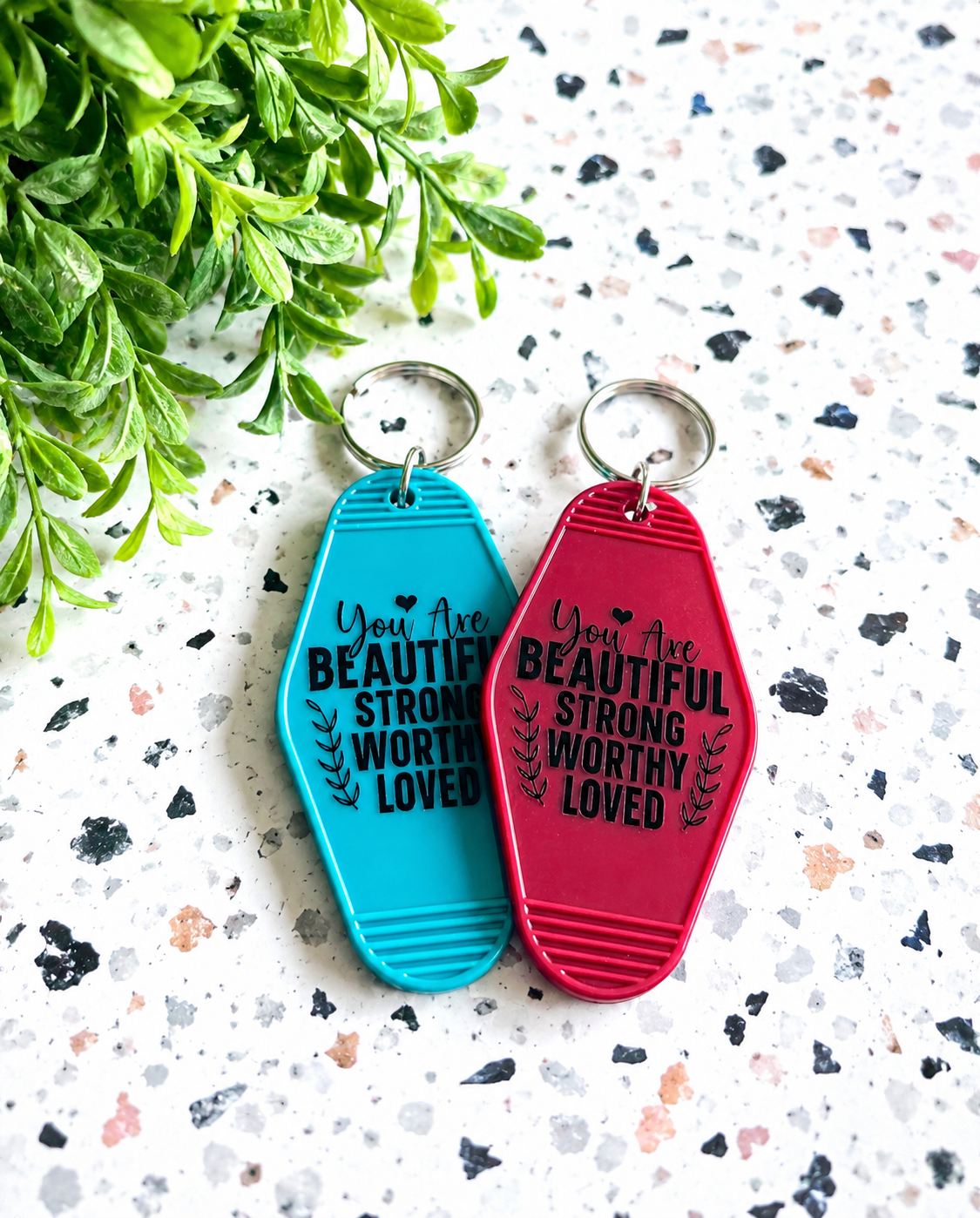 You Are Beautiful Motel Keychain