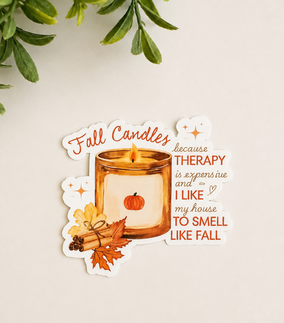 Fall Candles Vinyl Sticker