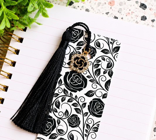 Black Floral Bookmark