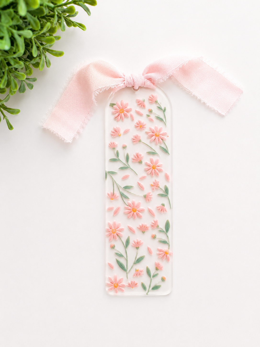 Blush Wildflower Acrylic Bookmark