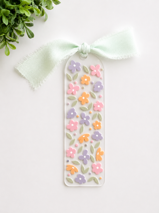 Pastel Bloom Acrylic Bookmark