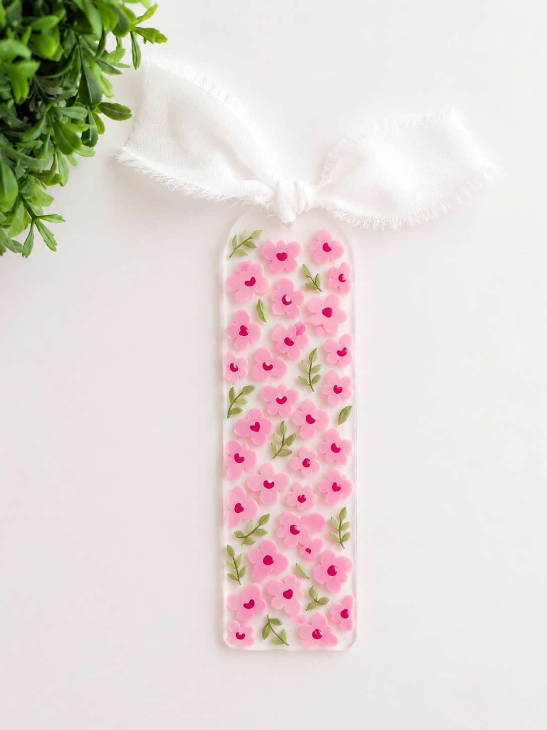 Pink Petals Acrylic Bookmark