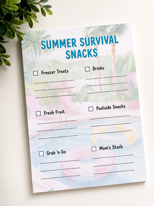 Summer Survival Snacks Planner Pad