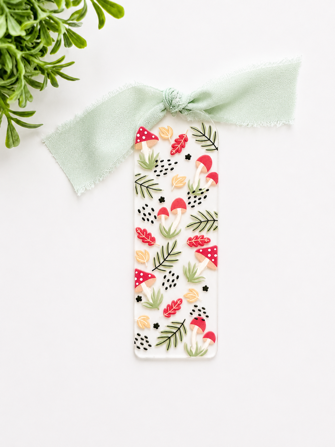 Whimsical Mushroom Acrylic Bookmark