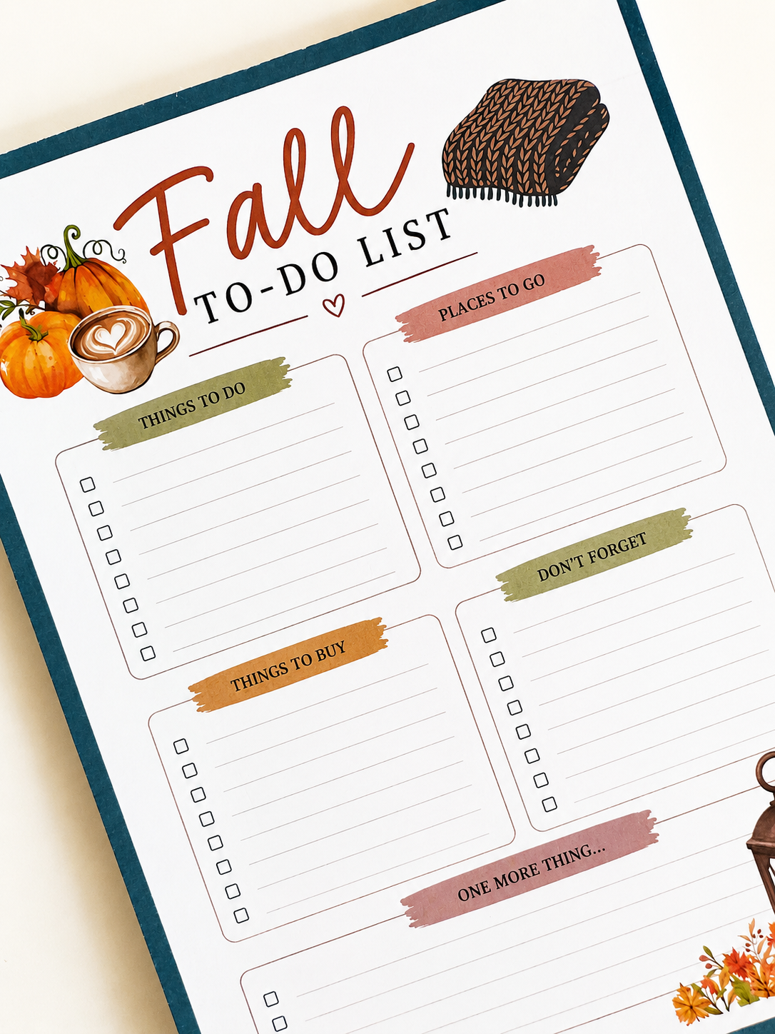 Fall To-Do List Notepad