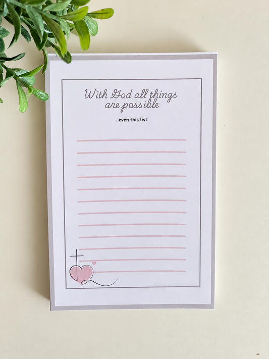 With God all things are Possible Notepad