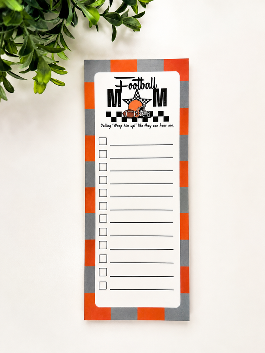 Football Mom Checklist Notepad