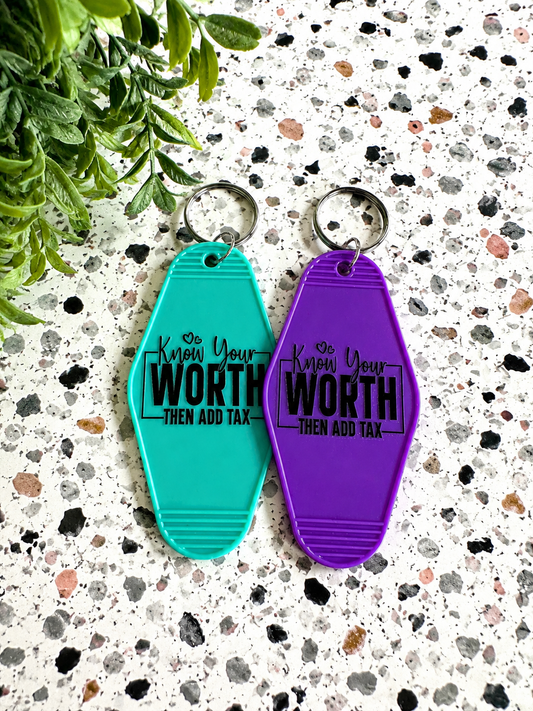 Know Your Worth Motel Keychain