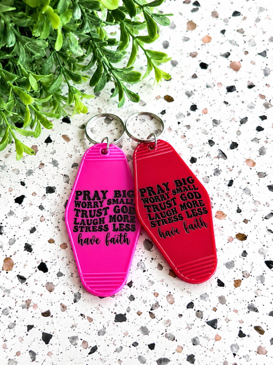 Pray Big Motel Keychain