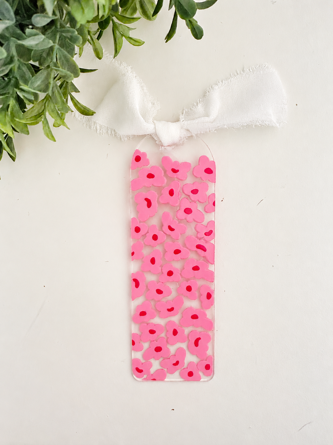 Pink Petals Acrylic Bookmark