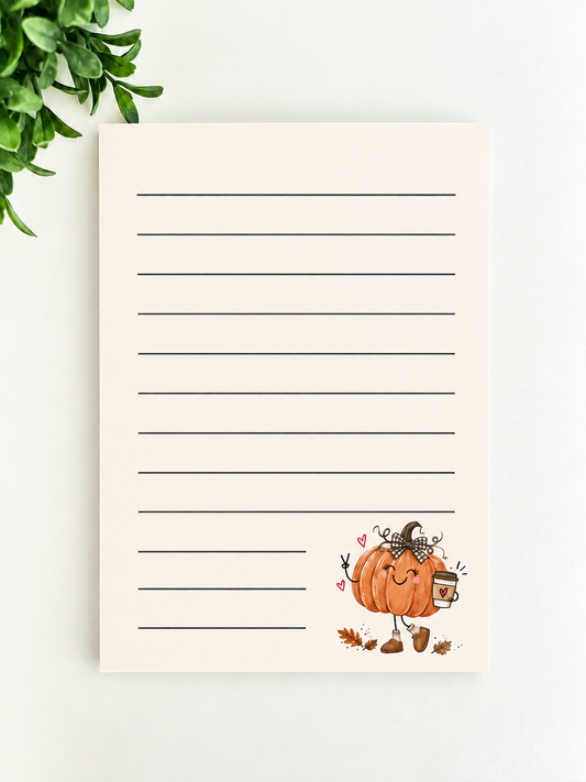 Fall Pumpkin & Coffee Notepad