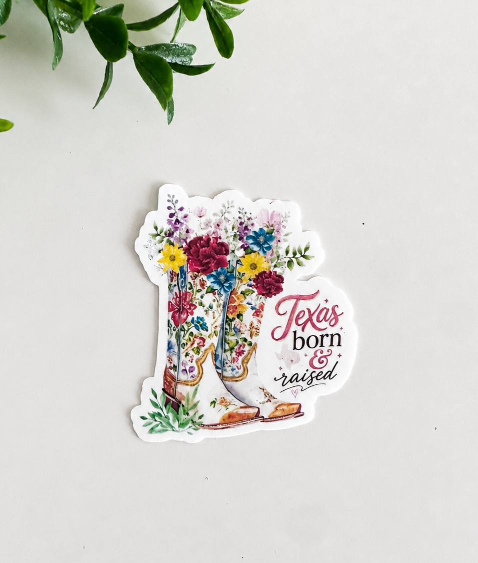 Texas Born & Raised Vinyl Sticker