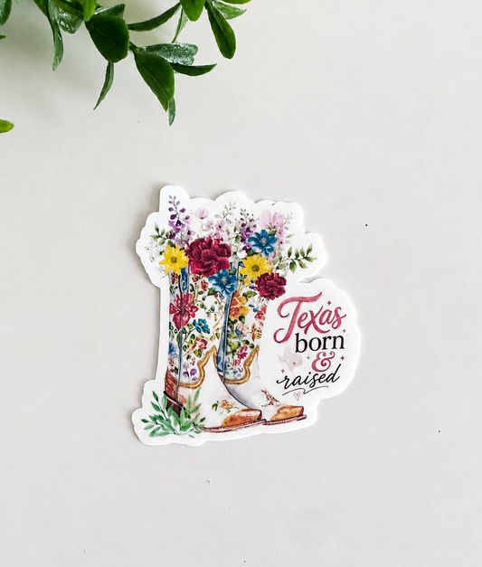 Texas Born & Raised Vinyl Sticker